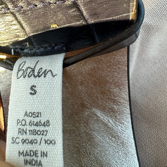 Boden Black Crocodile-Embossed Leather Belt